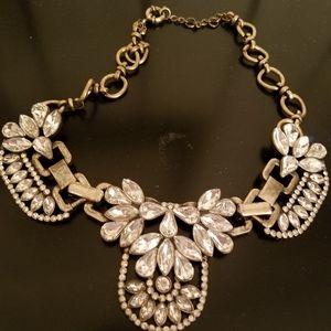 J.Crew statement necklace. Goldtone and rhinestone